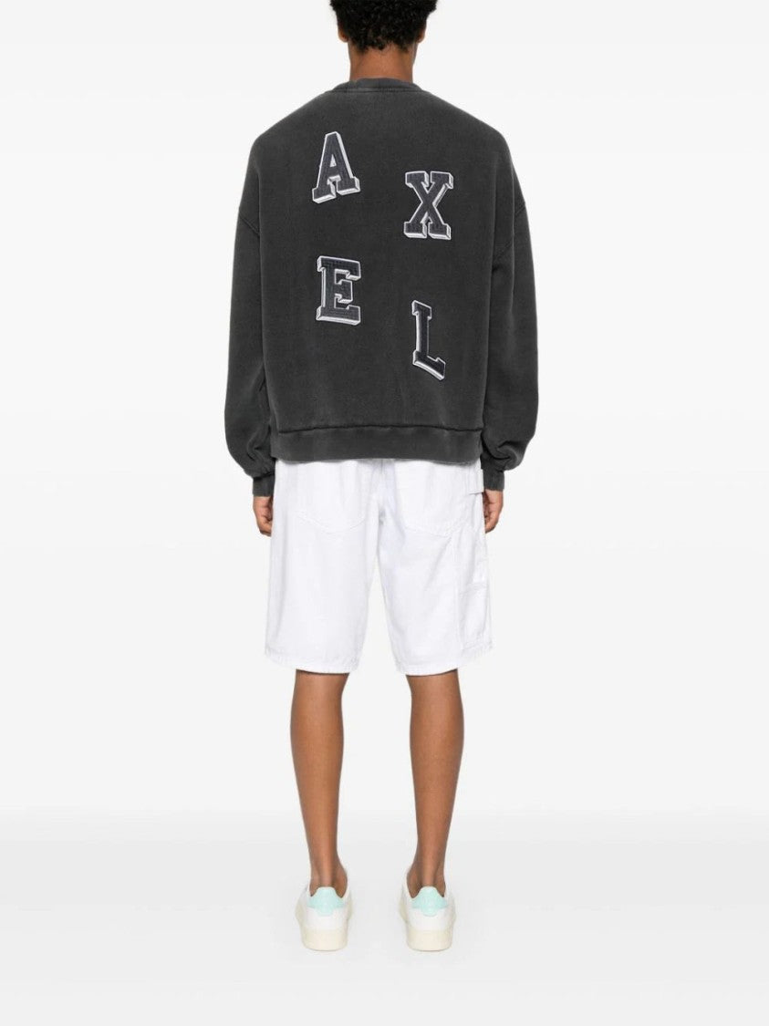 Axel Arigato Anthracite Grey Typo-Embroidered Jersey Sweatshirt