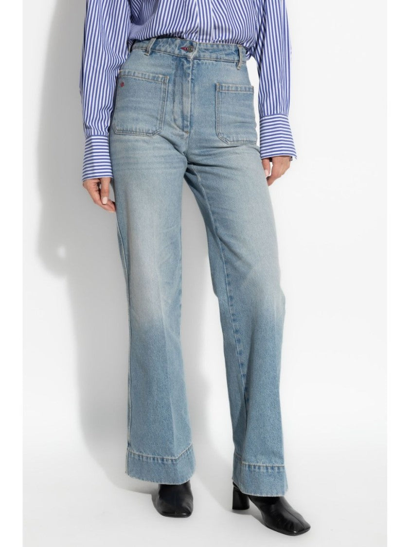 Victoria Beckham Indigo Blue High-Waisted Jeans