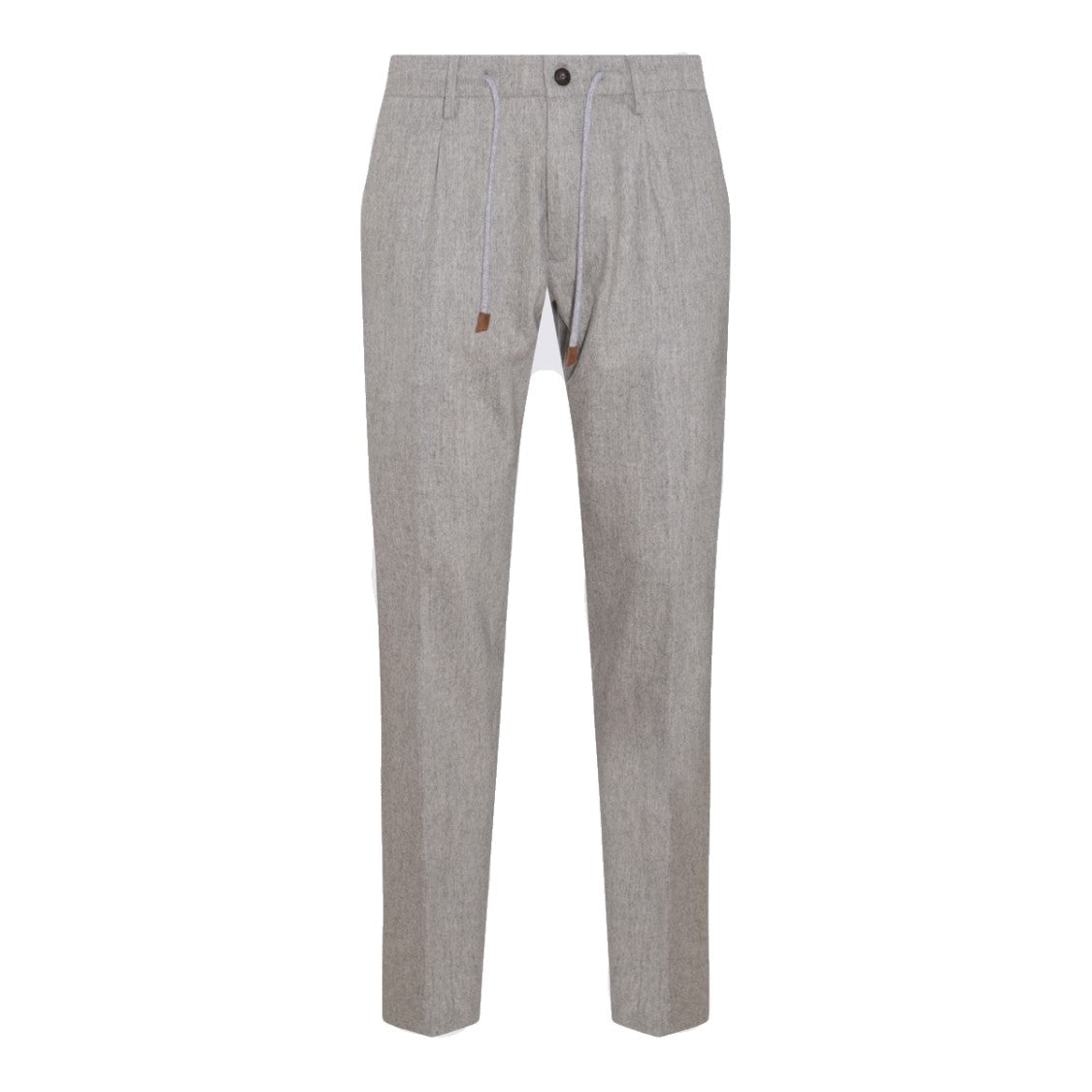 Eleventy Light Grey Fabric Tailored Straight Leg Trousers