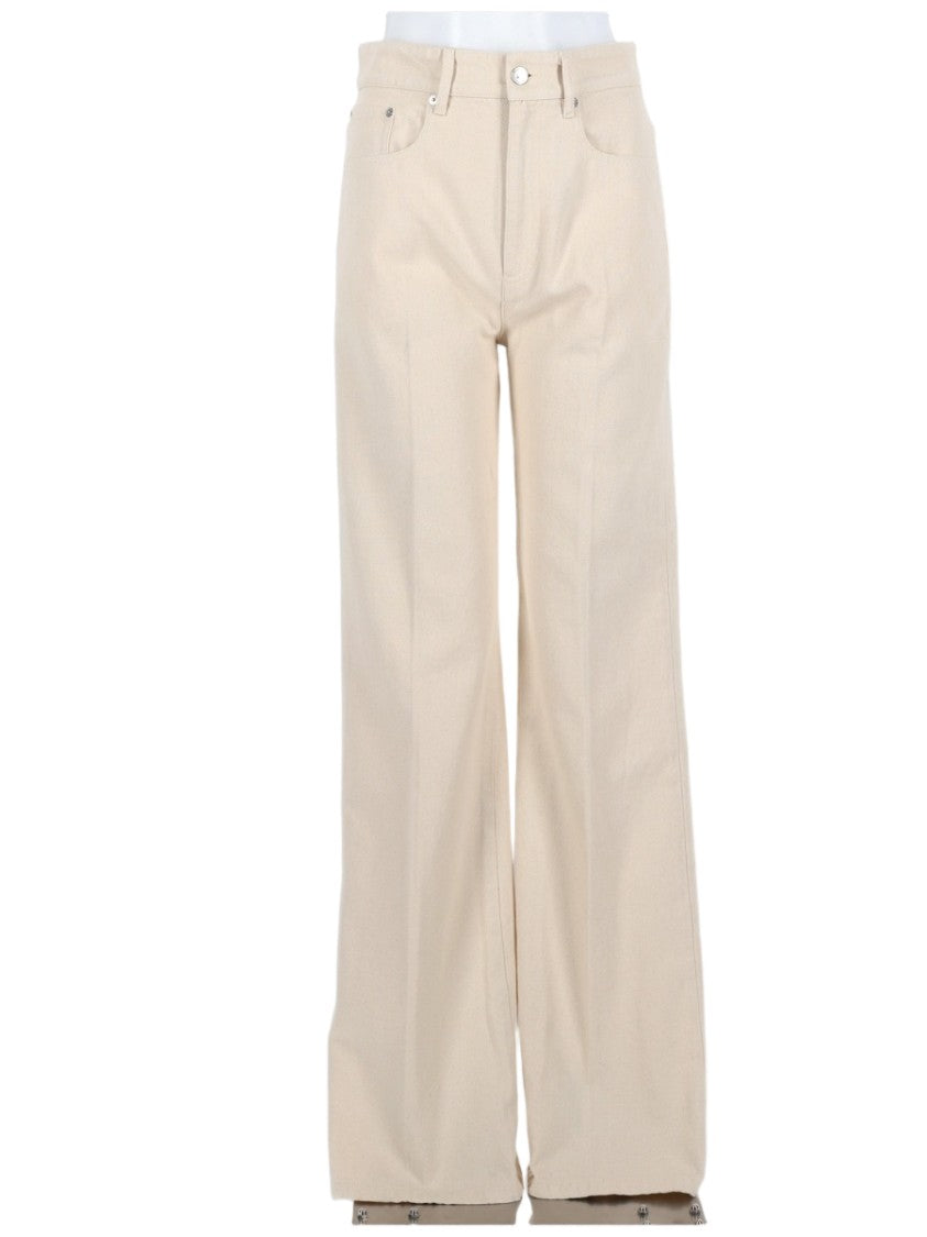 A.P.C. Domino Light Beige Wide-Leg Recycled Cotton Jeans