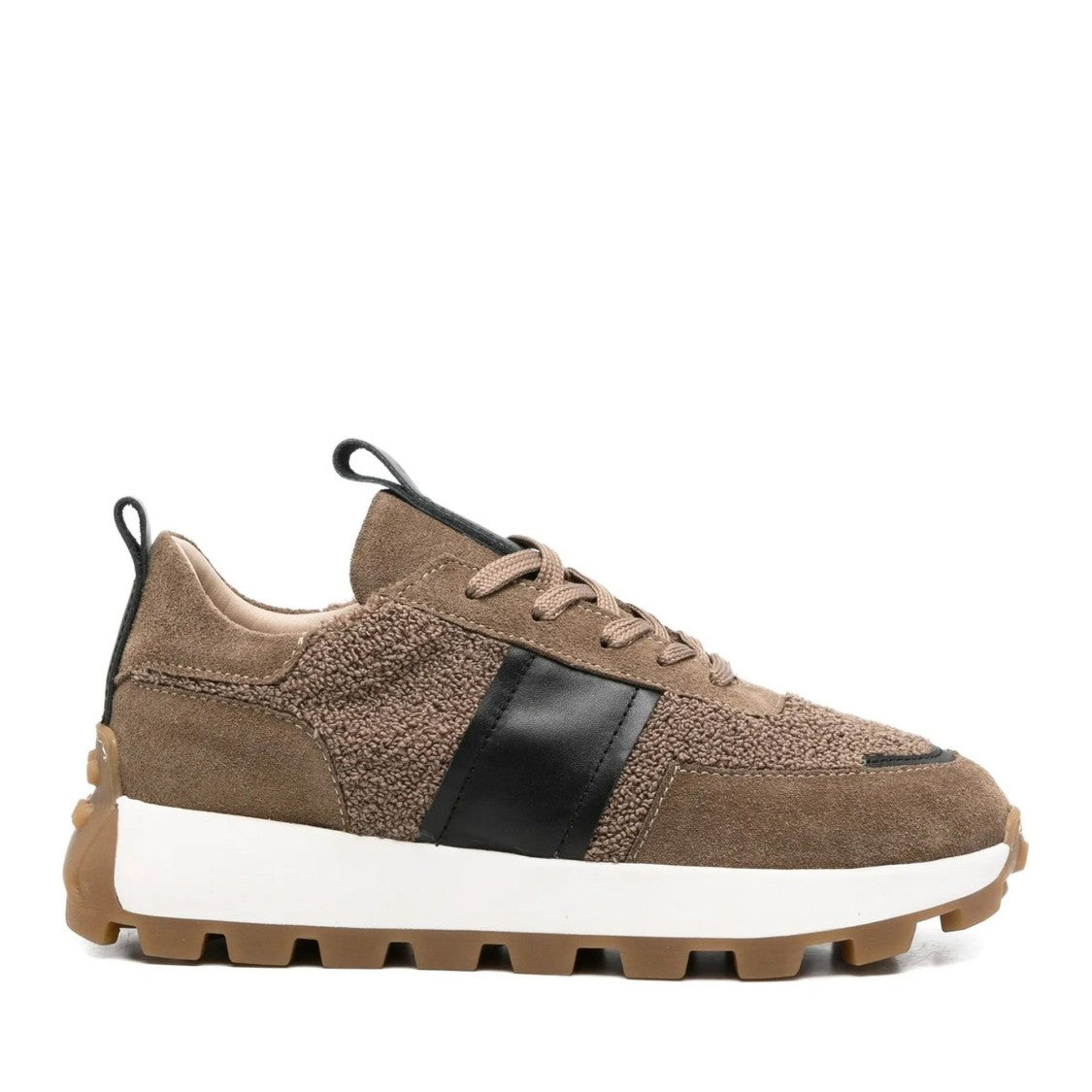 Sergio Moretti Beige Leather Chunky Outsole Sneakers