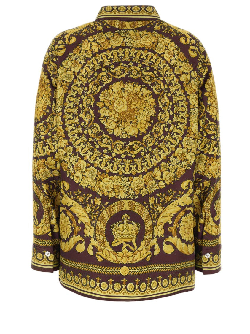 Versace Burgundy Marcos Silk Shirt