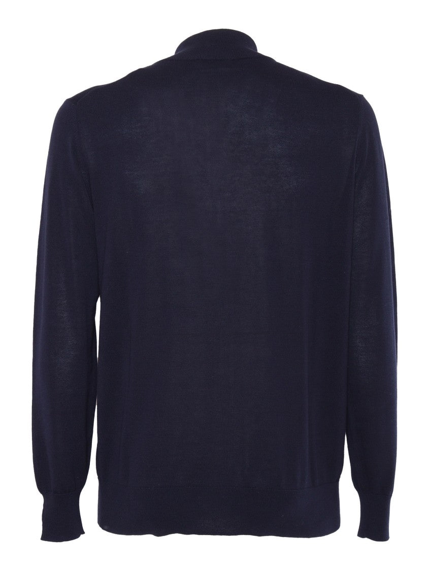 Ballantyne Black Zipped Cardigan With High Collar