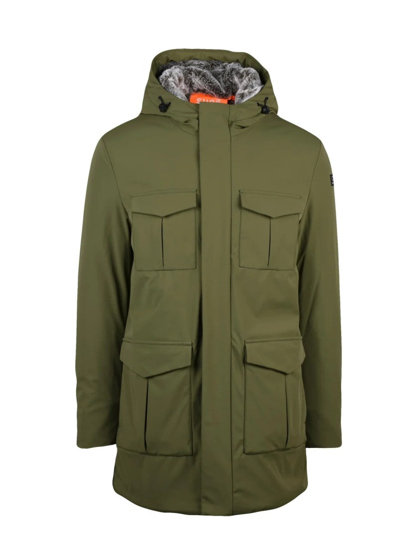 Suns Boards Olive Green Plush Nylon-Blend Parka