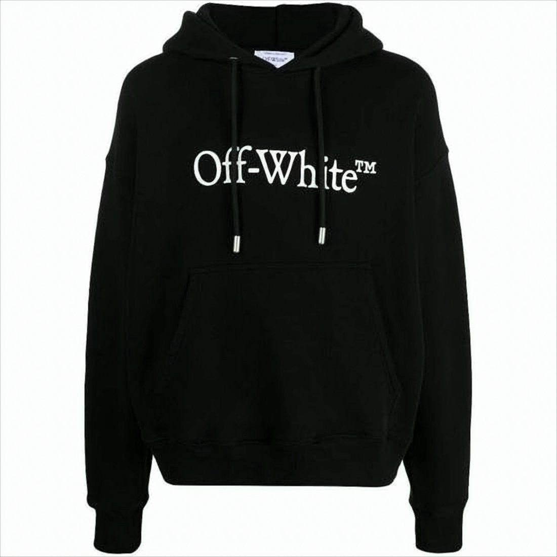 Off-White Classic Black Pullover Hoodie With Bold White Logo