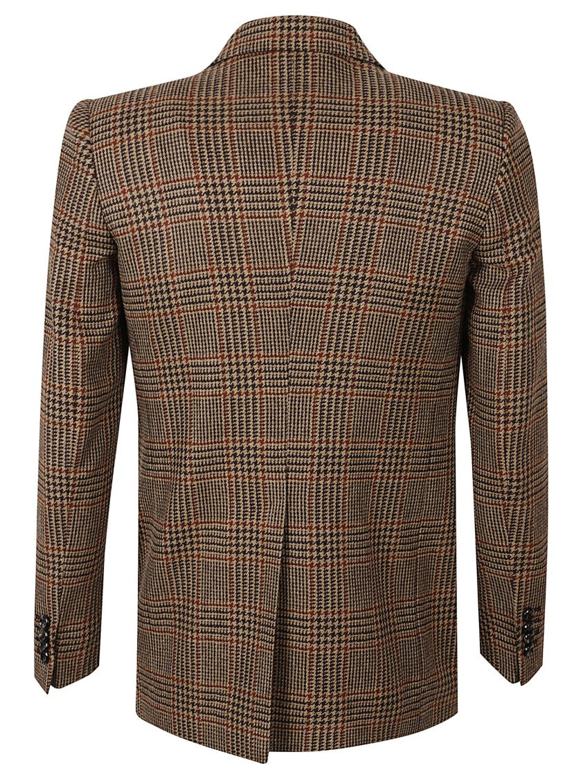 Tagliatore Double-Breasted Checkered Coat With Wide Lapels