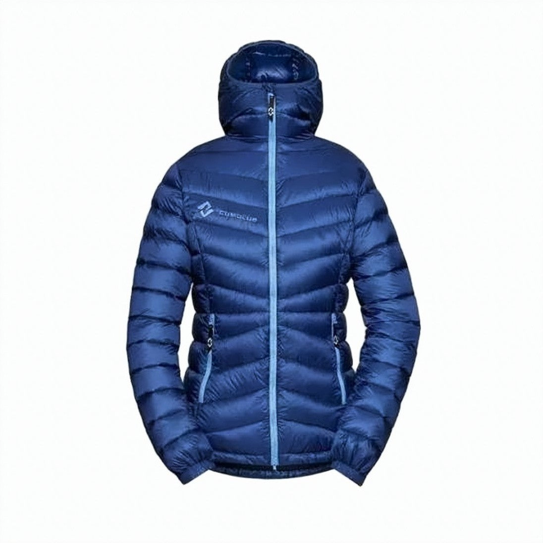 Cumulus Padded Short Jacket With Quilt Design And Attached Hood