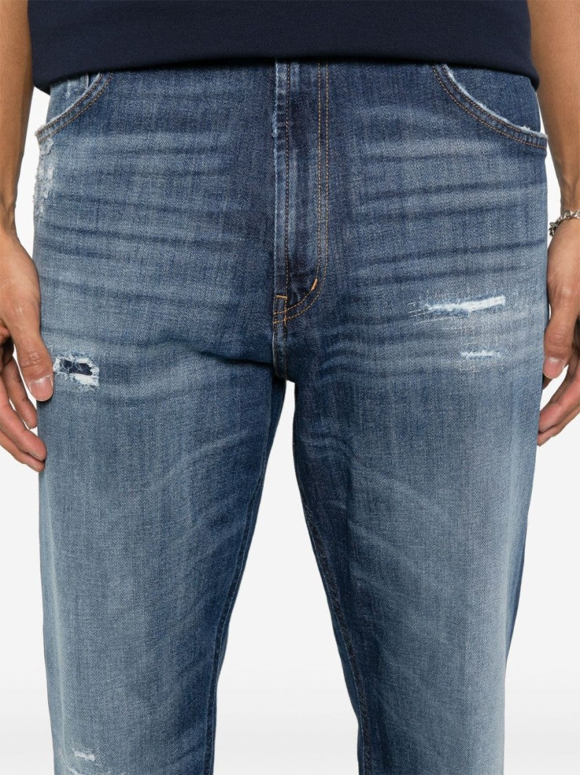 Dondup Indigo Blue Jeans With Concealed Fly