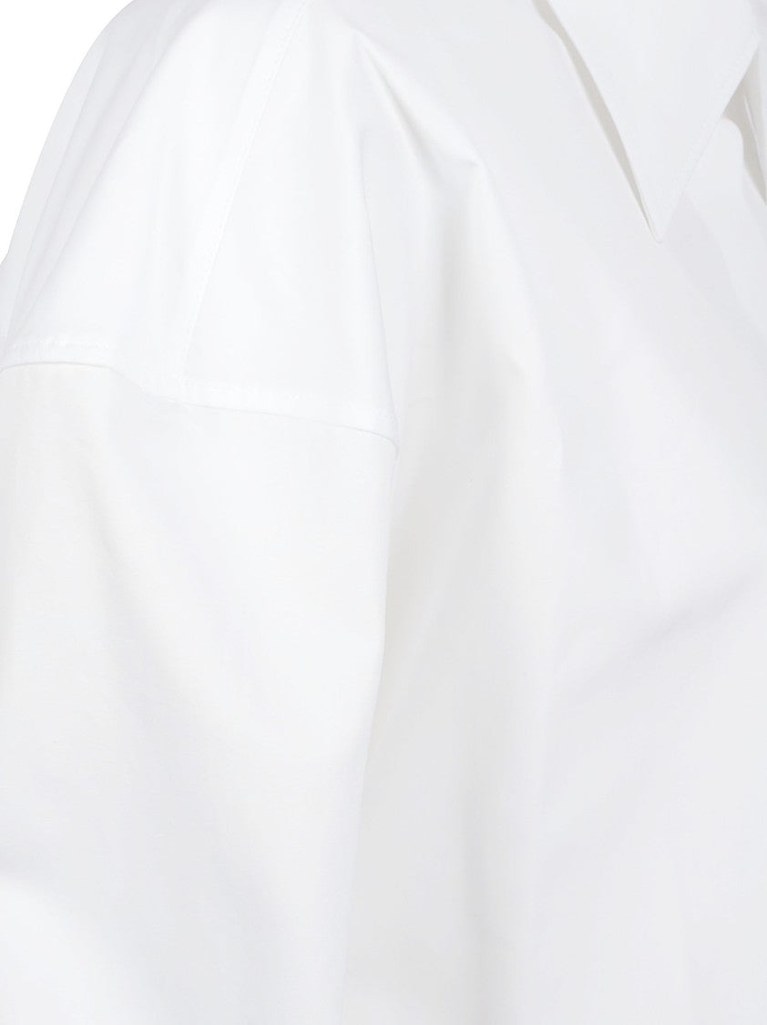 Givenchy Asymmetrical Hem White Cotton Shirt With Refined Details