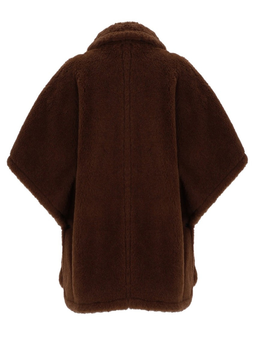 Max Mara Horse4 Double-Breasted Boxy Alpaca Poncho