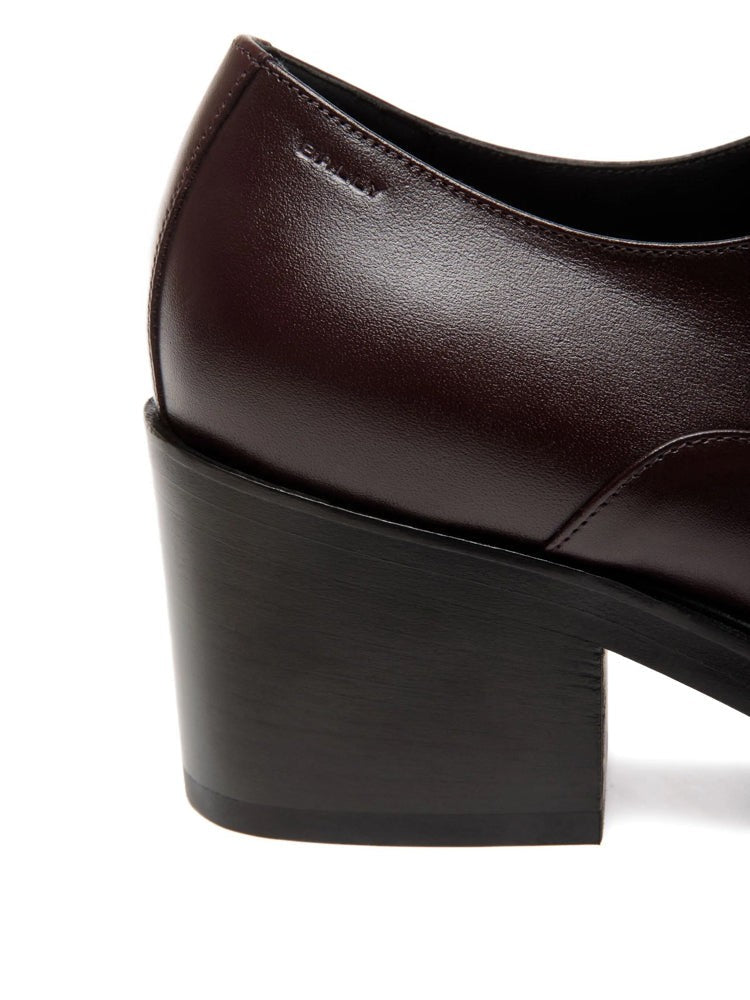 Bally Brown Polished Leather Lace-Up Loafers