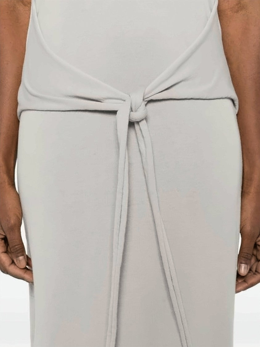 Lemaire Sleeveless Grey Midi Dress With Fabric Belt