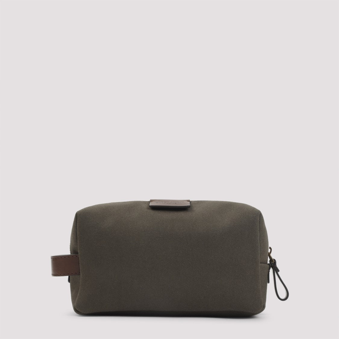 Giorgio Armani Compact Olive Green Cotton Pouch