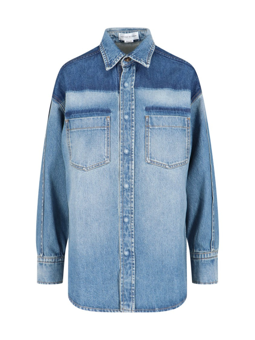 Victoria Beckham Oversized Denim Shirt – Blue