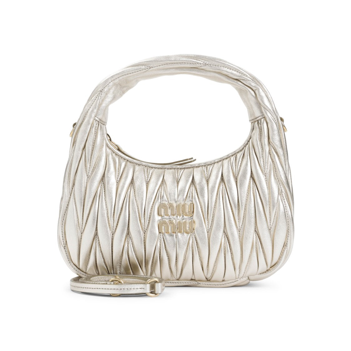 Miu Miu Quilted Metallic Lamb Leather Handbag