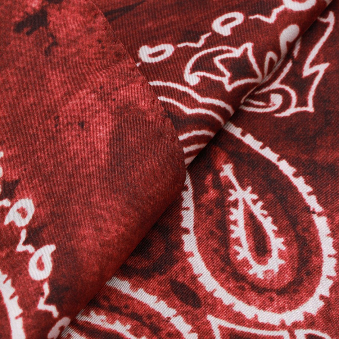 Golden Goose Intricate Deep Red Paisley Scarf With Textured Finish