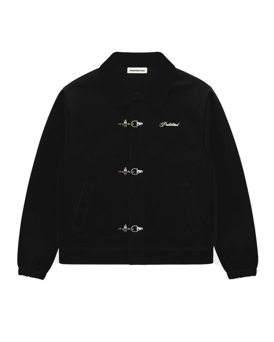 Prohibited Black Back In The Days Cotton Buckle Jacket