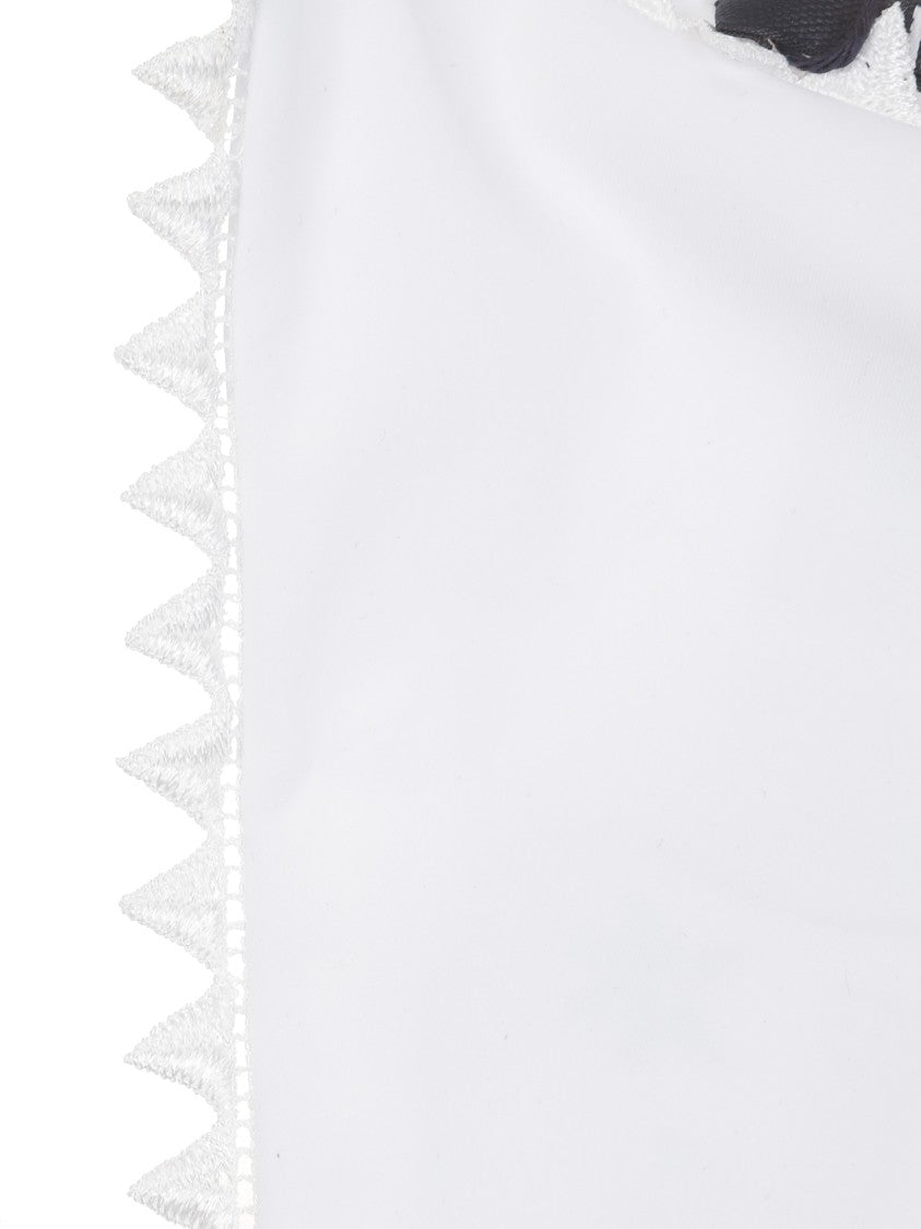 Jacquemus White Triangular Lace Trim Swim Briefs