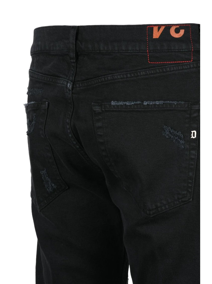 Dondup Black Icon Regular Fit Stretch Jeans
