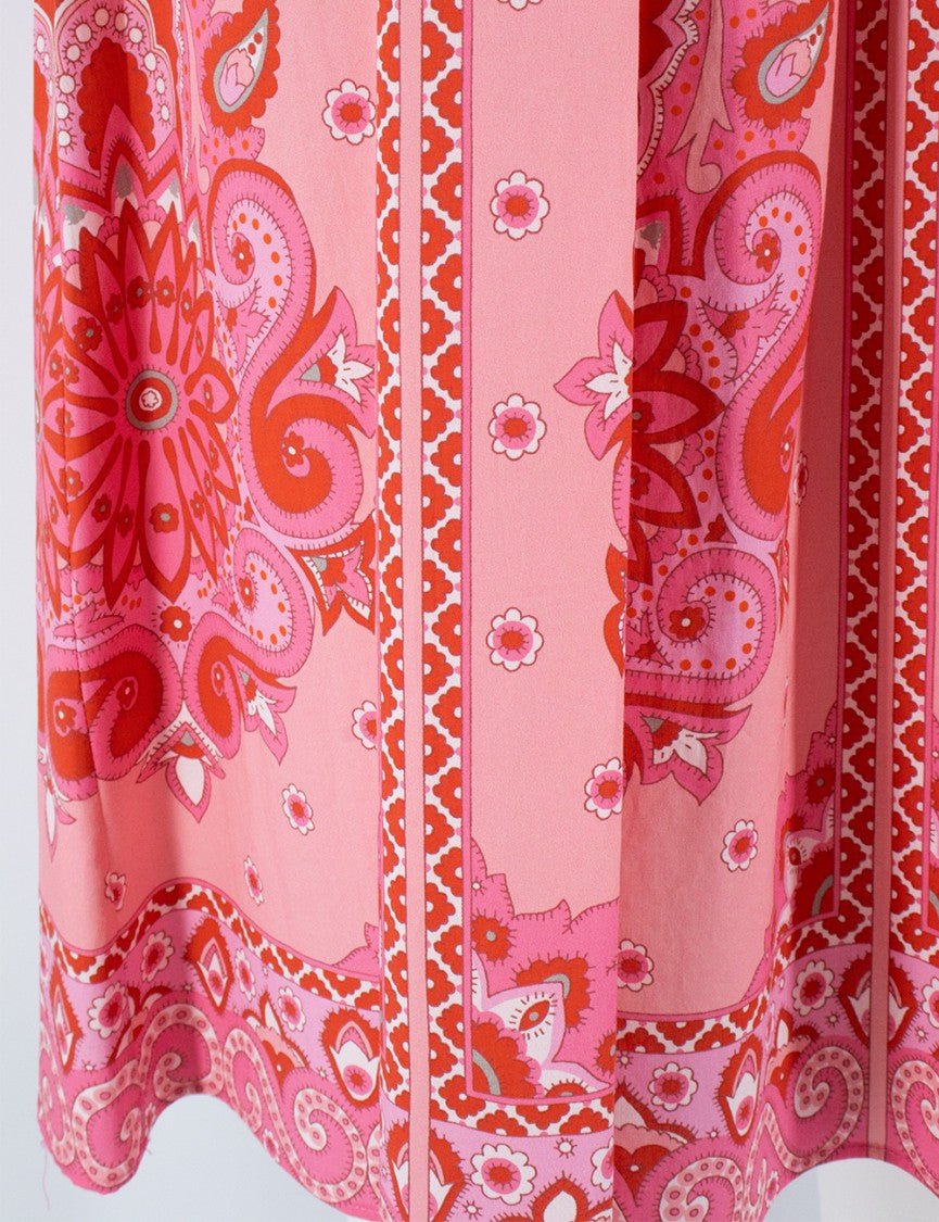 Etro Floral-Patterned Stretch Cotton Midi Dress With V-Neck