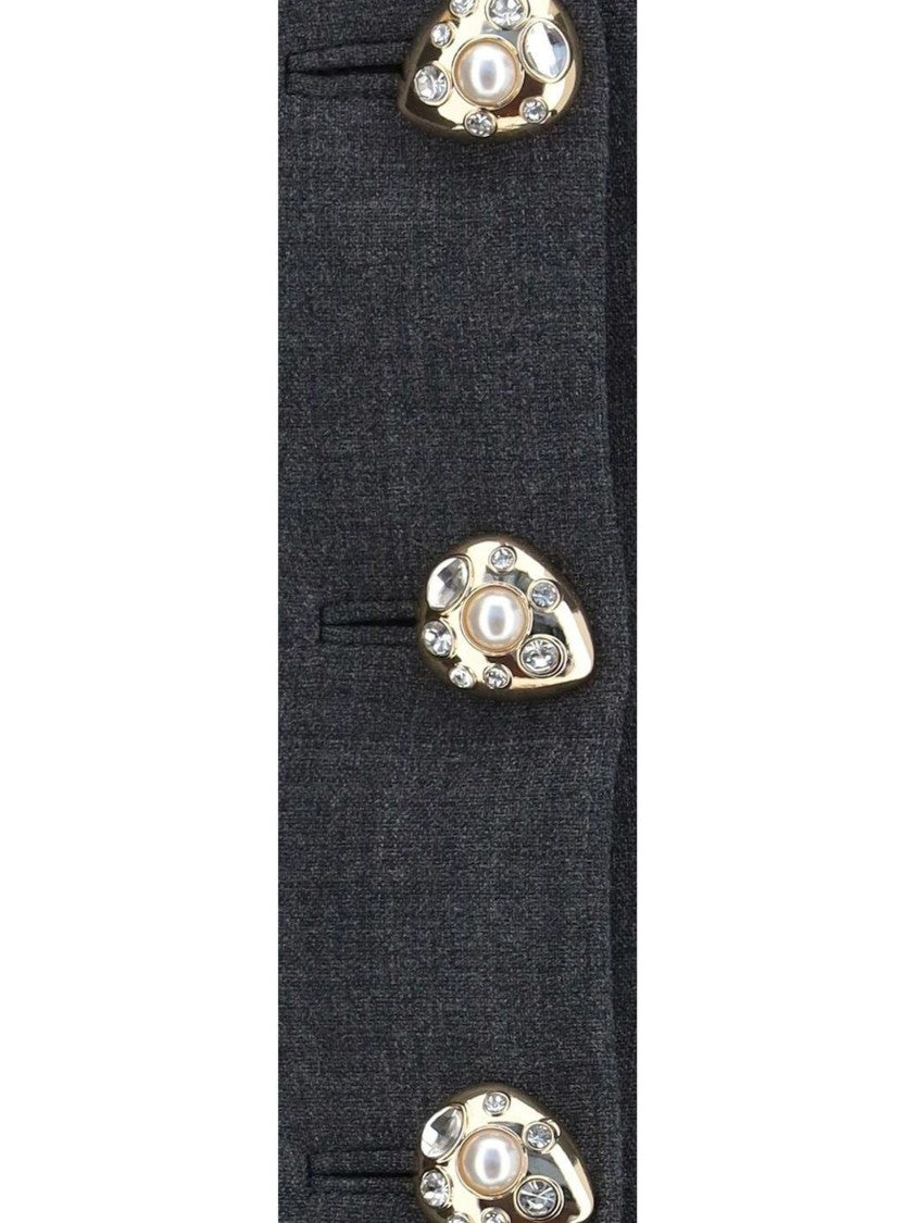 Self-Portrait Peplum Ornate Button Blazer