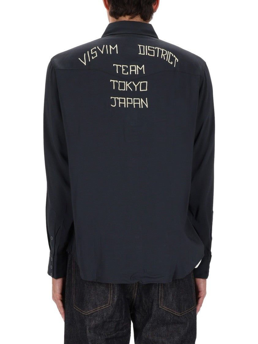 Visvim Four Corners Embroidered Rayon Shirt
