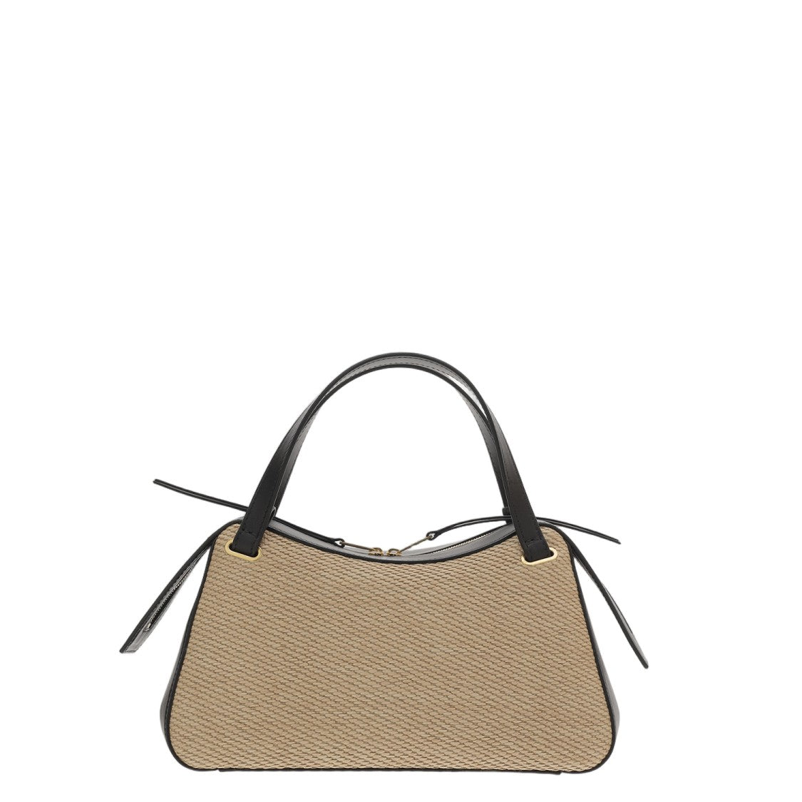 Jil Sander Structured Leather And Raffia Bag