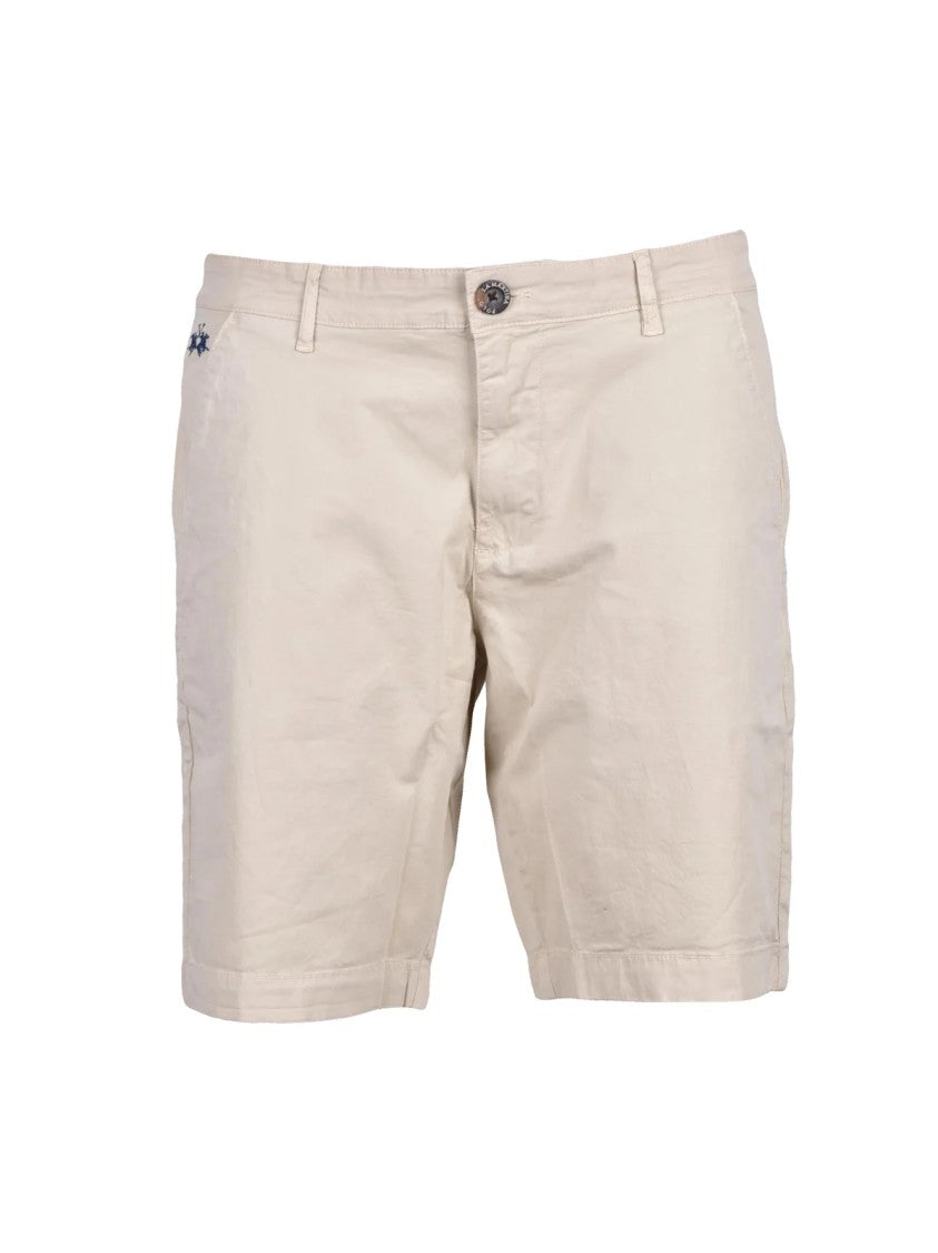 La Martina Beige Men Cotton Bermuda Shorts