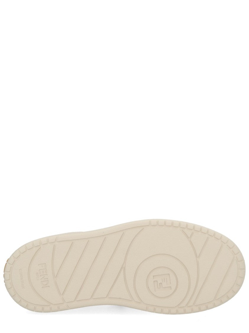 Fendi Cream Leather Fendi Match Sneakers