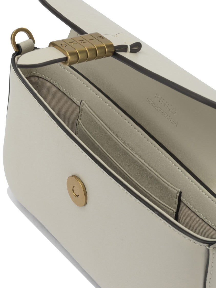 Pinko White Leather Crossbody Bag