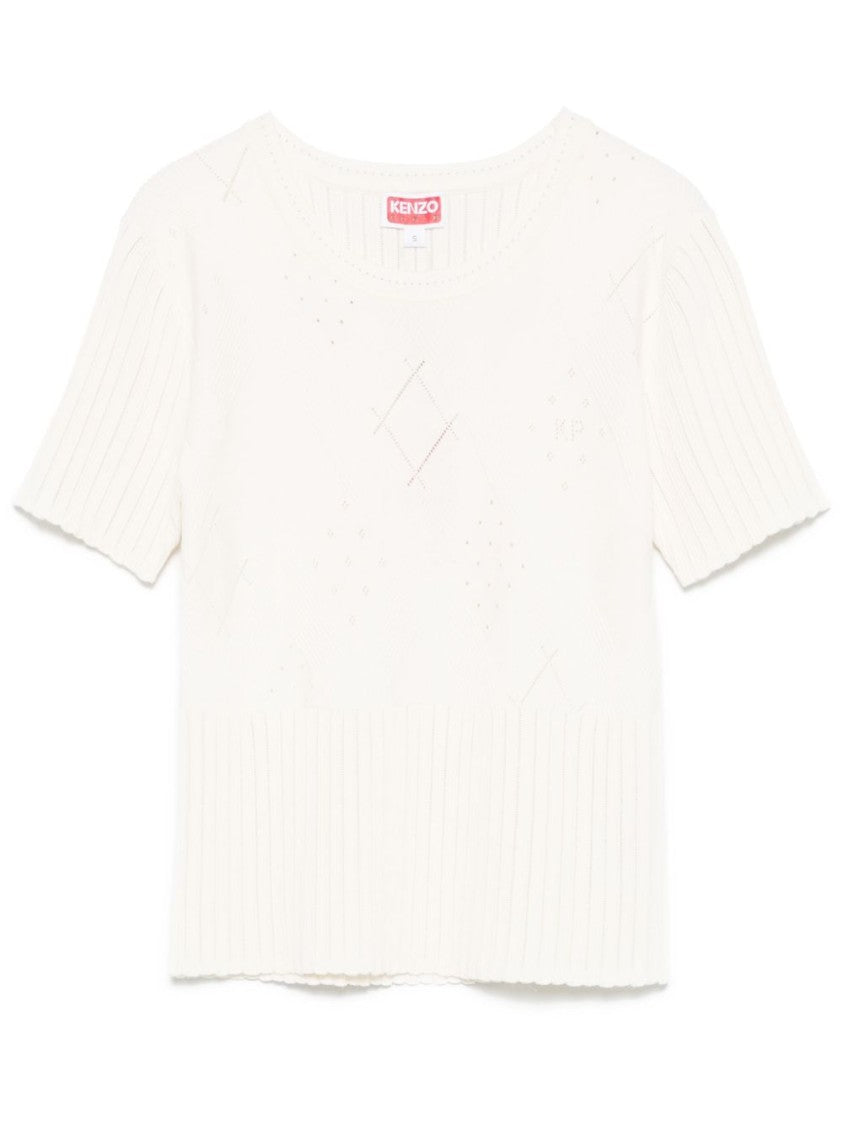 Kenzo Fitted White Top