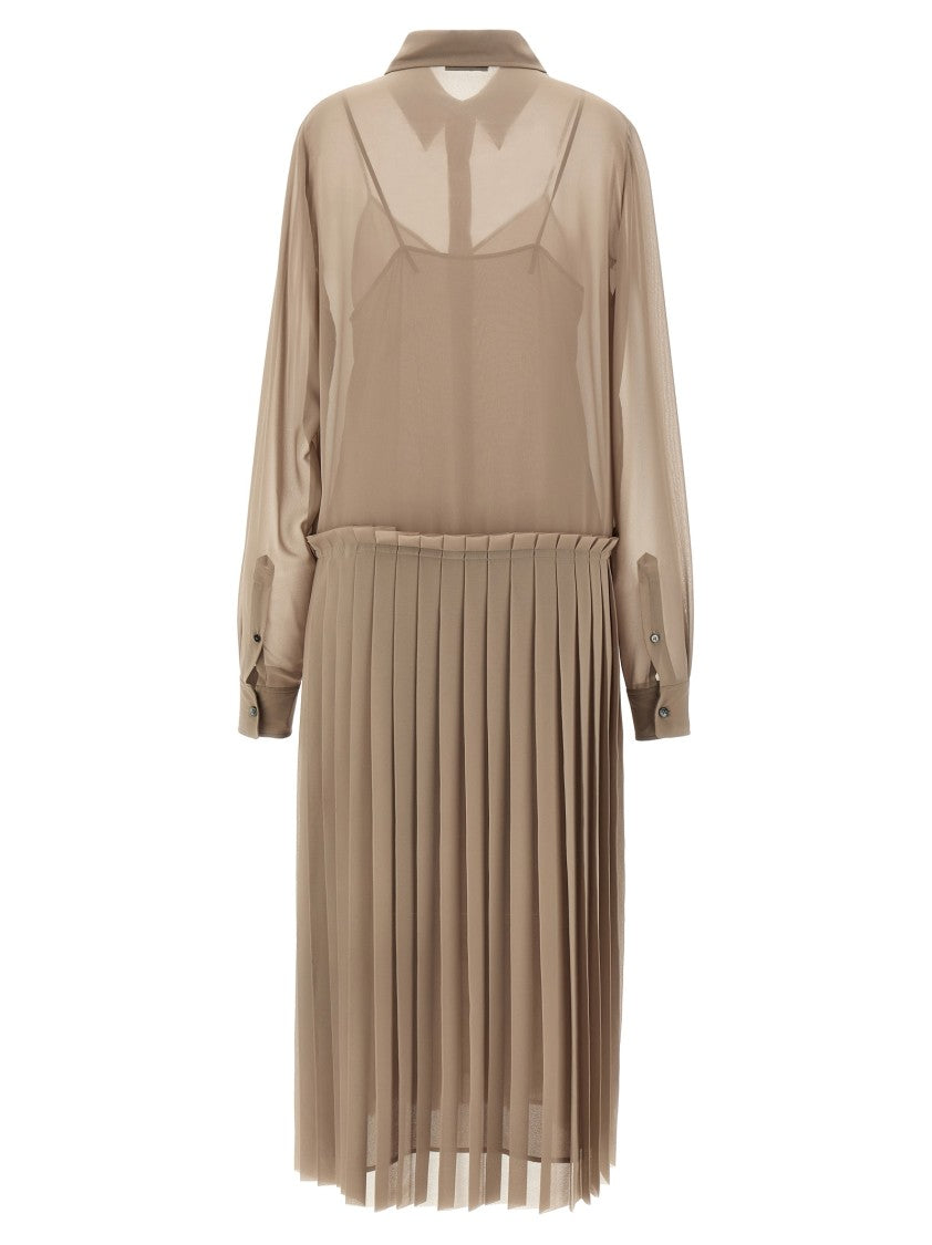 Ami 'Pleated Midi' Dress