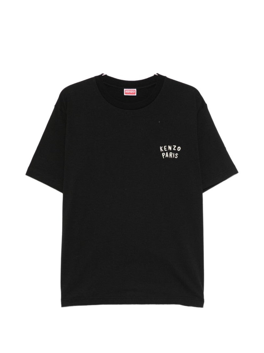 Kenzo Short-Sleeve Black Graphic Silk T-Shirt