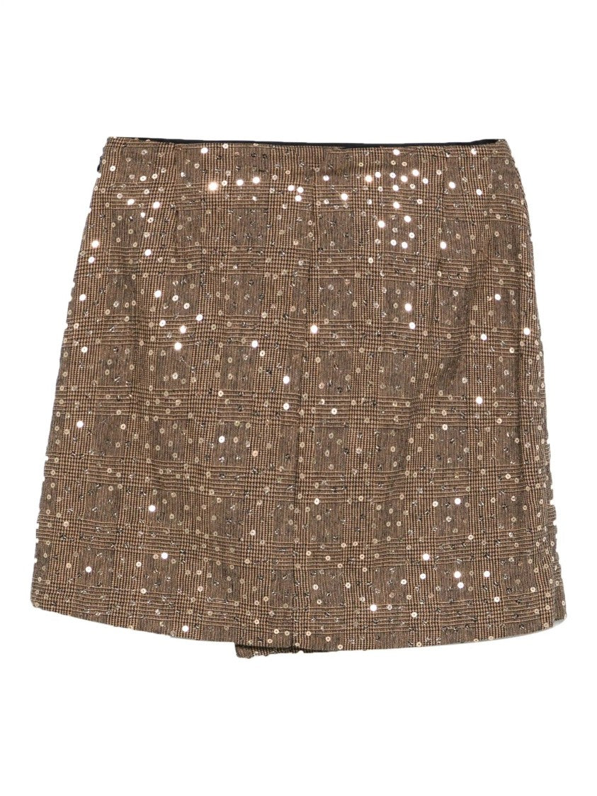 Dkny Sequin Plaid Mini Skirt