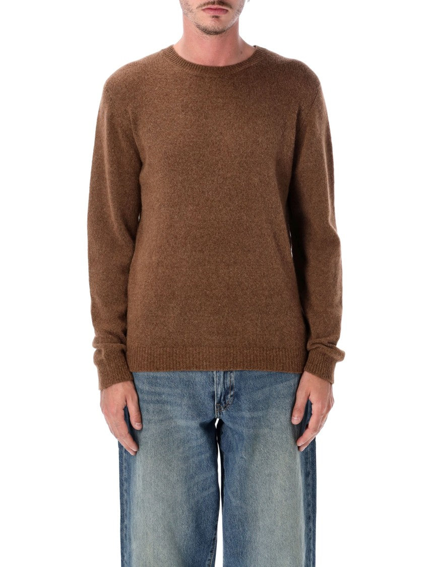 Roberto Collina Textured Crewneck Sweater In Warm Brown