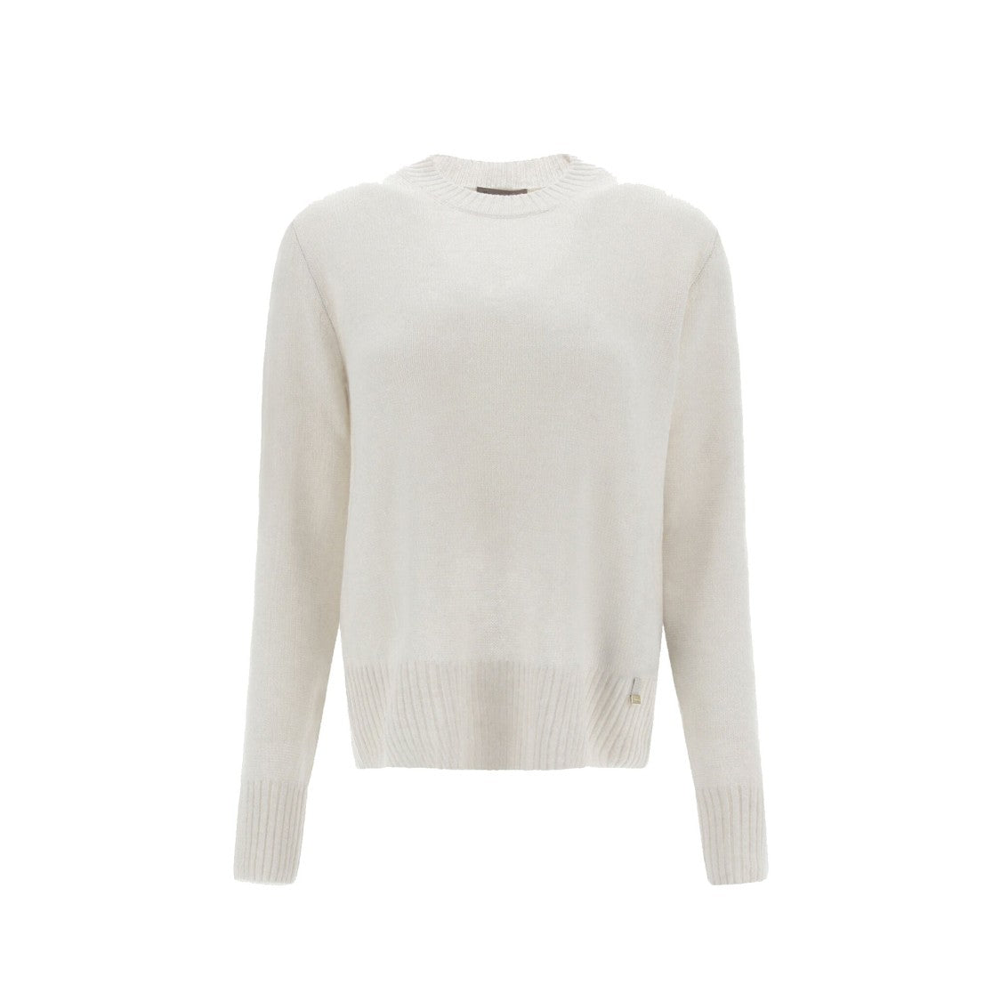 Herno Round Neck Cashmere Sweater With Ribbed Cuffs