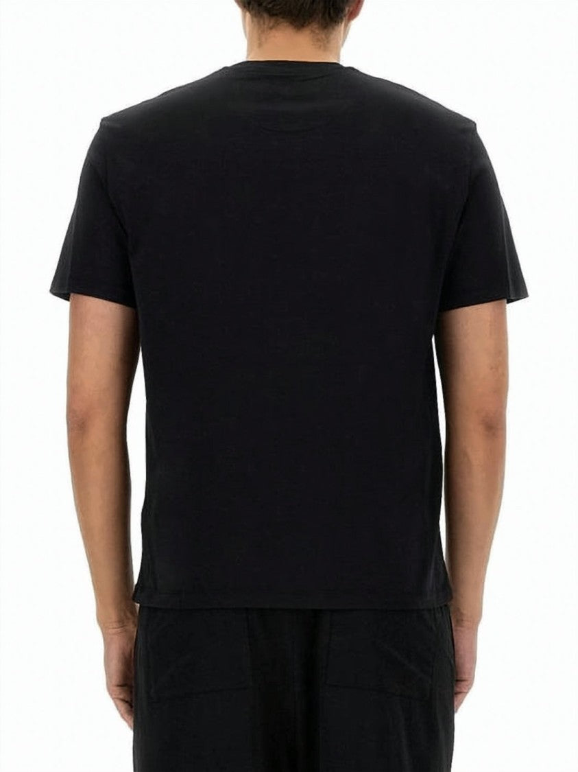 Neil Barrett Short-Sleeve Black T-Shirt With Heart Embroidery