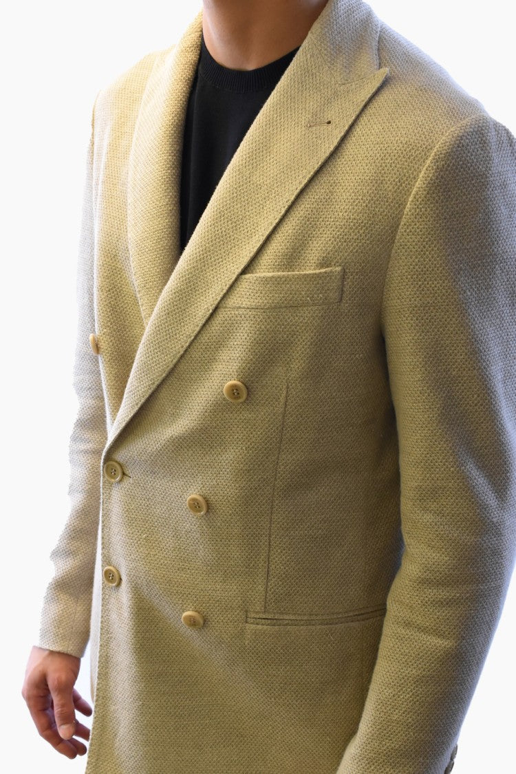 Fay Beige Wool-Blend Notch-Lapel Blazer