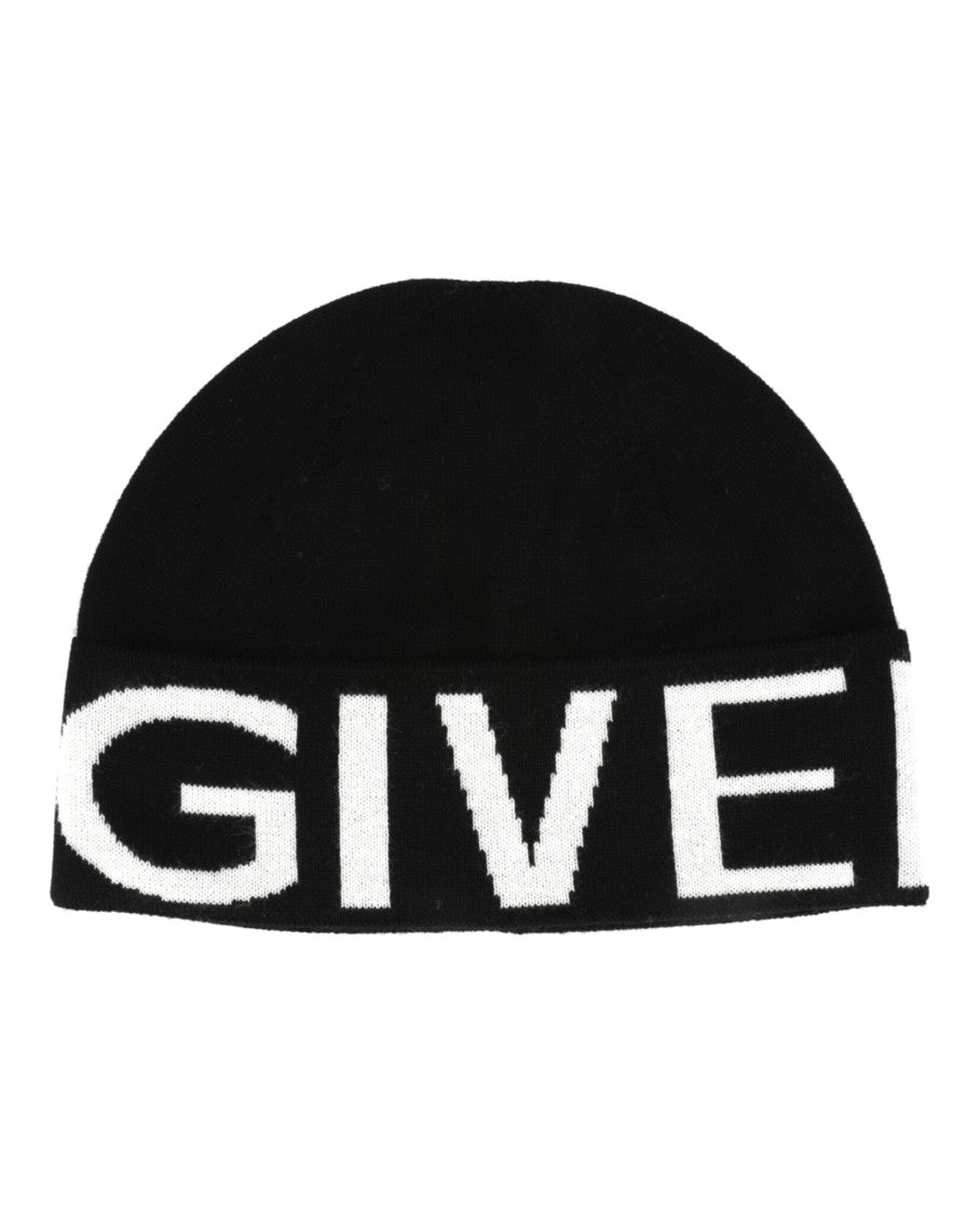 Givenchy Black Jacquard Logo Beanie With Snug Fit