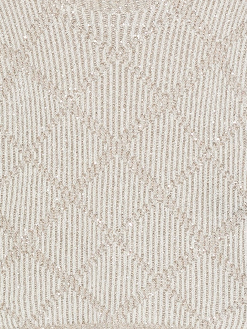 Dexterior Textured White Knit Sweater With Subtle Shimmer