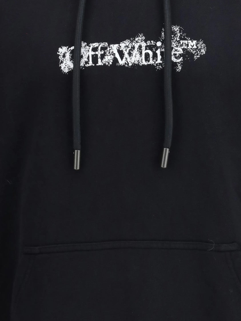 Off-White Black Heraldic Treshold Arrows Cotton Hoodie