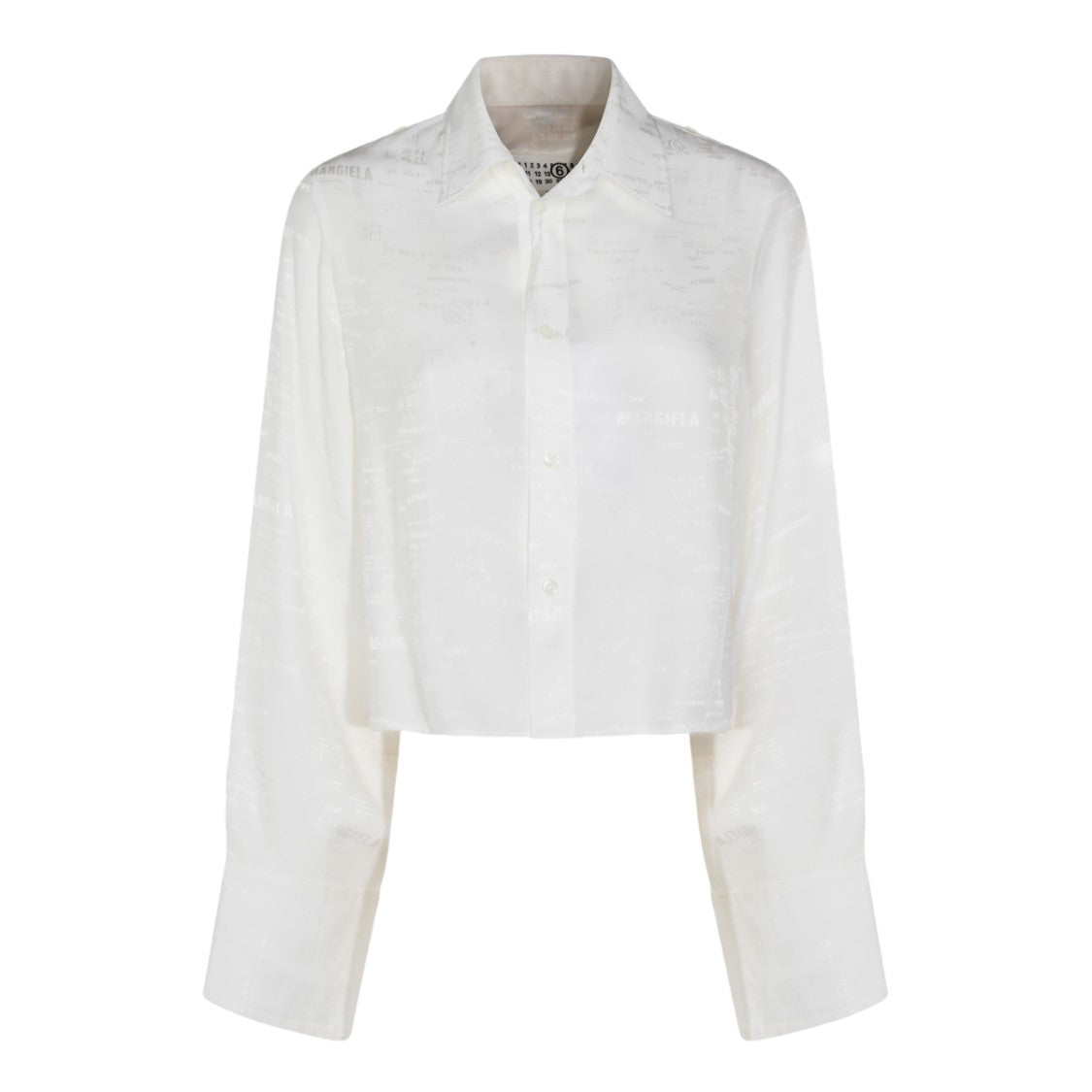 Mm6 By Maison Margiela Cropped Long-Sleeved Shirt With Classic Collar
