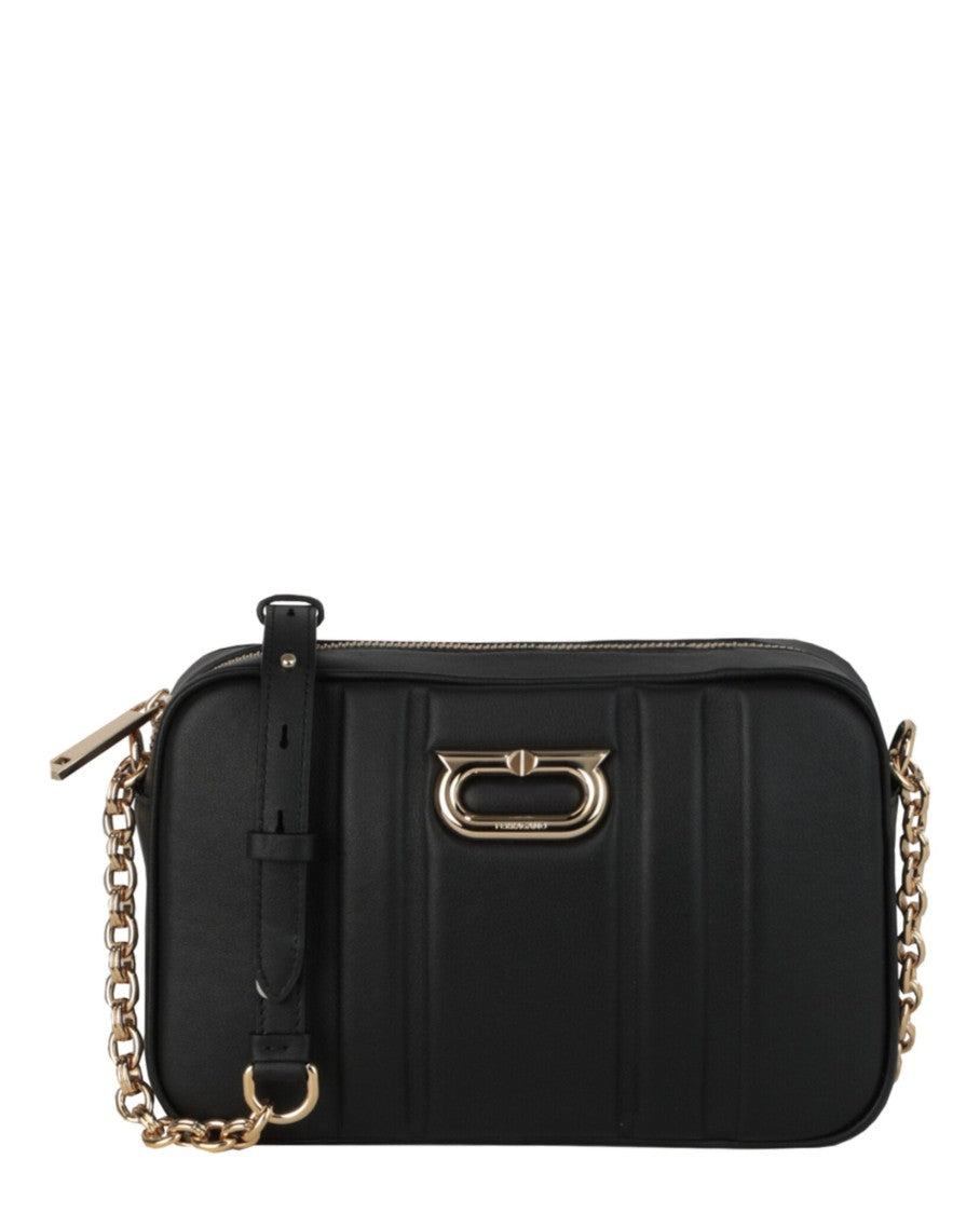 Ferragamo Cc Embossed Leather Shoulder Bag