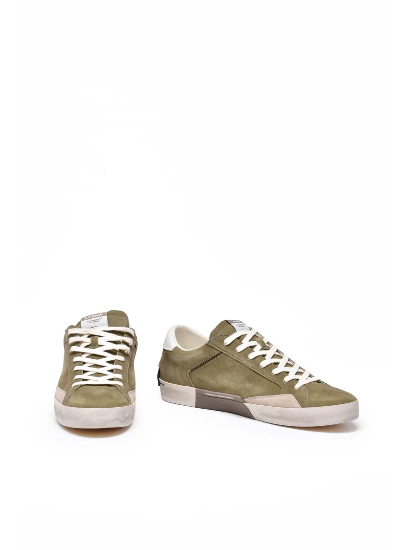 Crime London Turquoise Suede Low-Top Sneakers