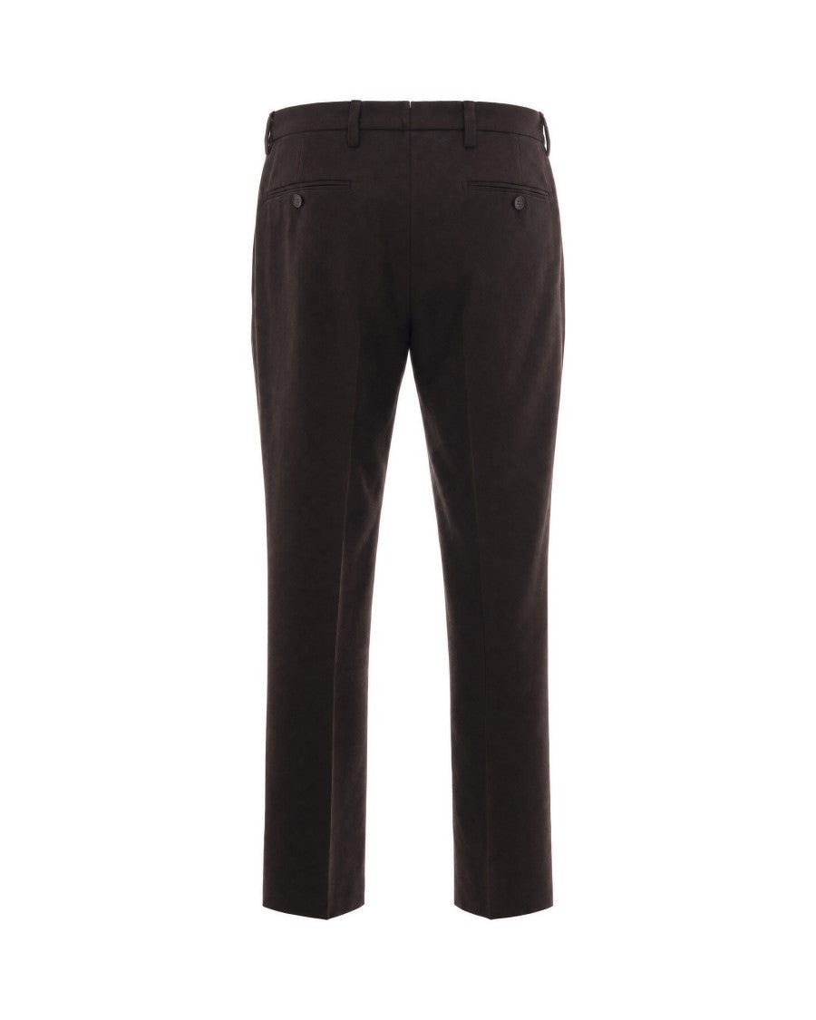 Briglia Brown Portobello Wool-Blend Straight-Leg Pants
