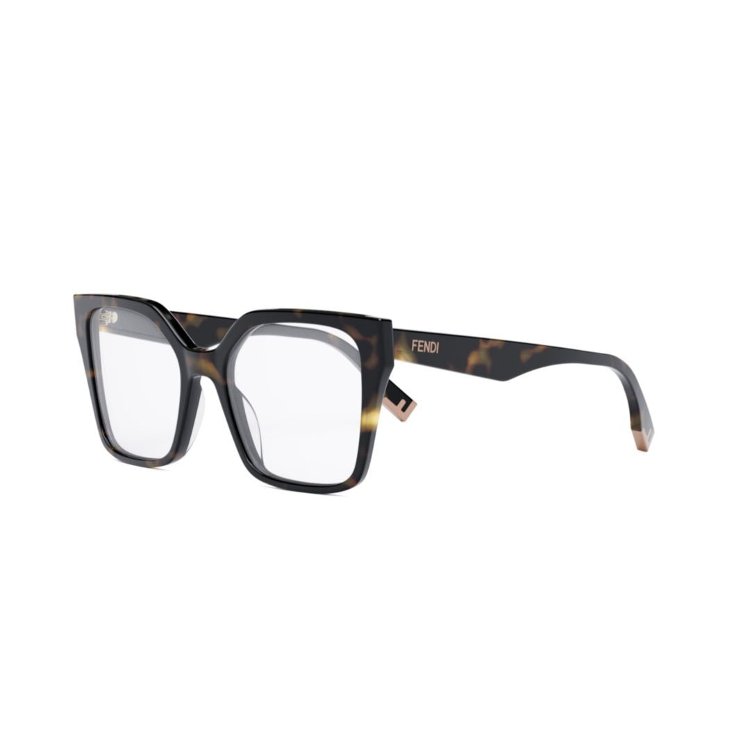 Fendi Fe50002i Bold Oversized Square Tortoiseshell Eyeglasses
