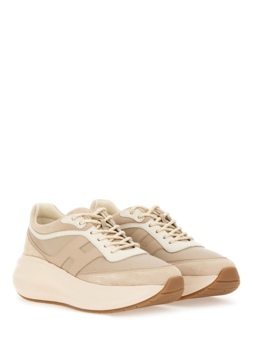 Hogan Leather Sneakers With Textured Upper And Modern Sole