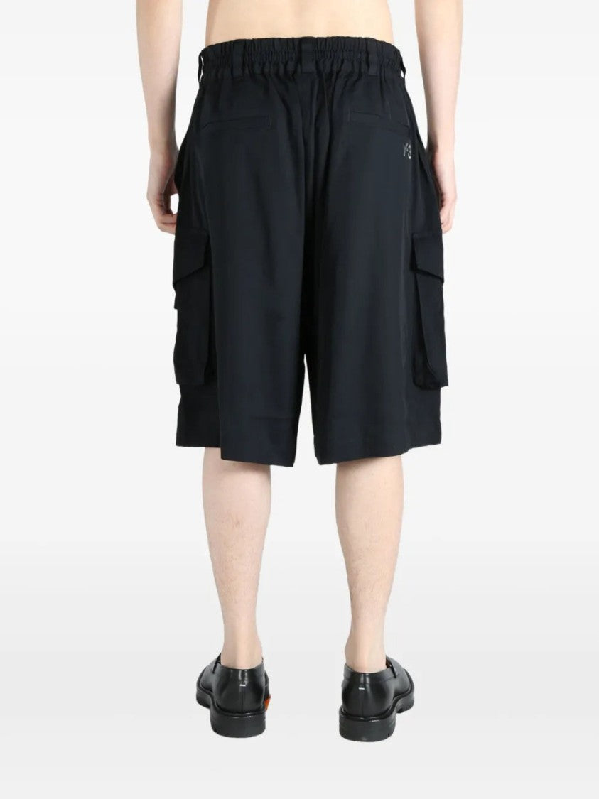 Y-3 Black Drawstring-Fastening Shorts