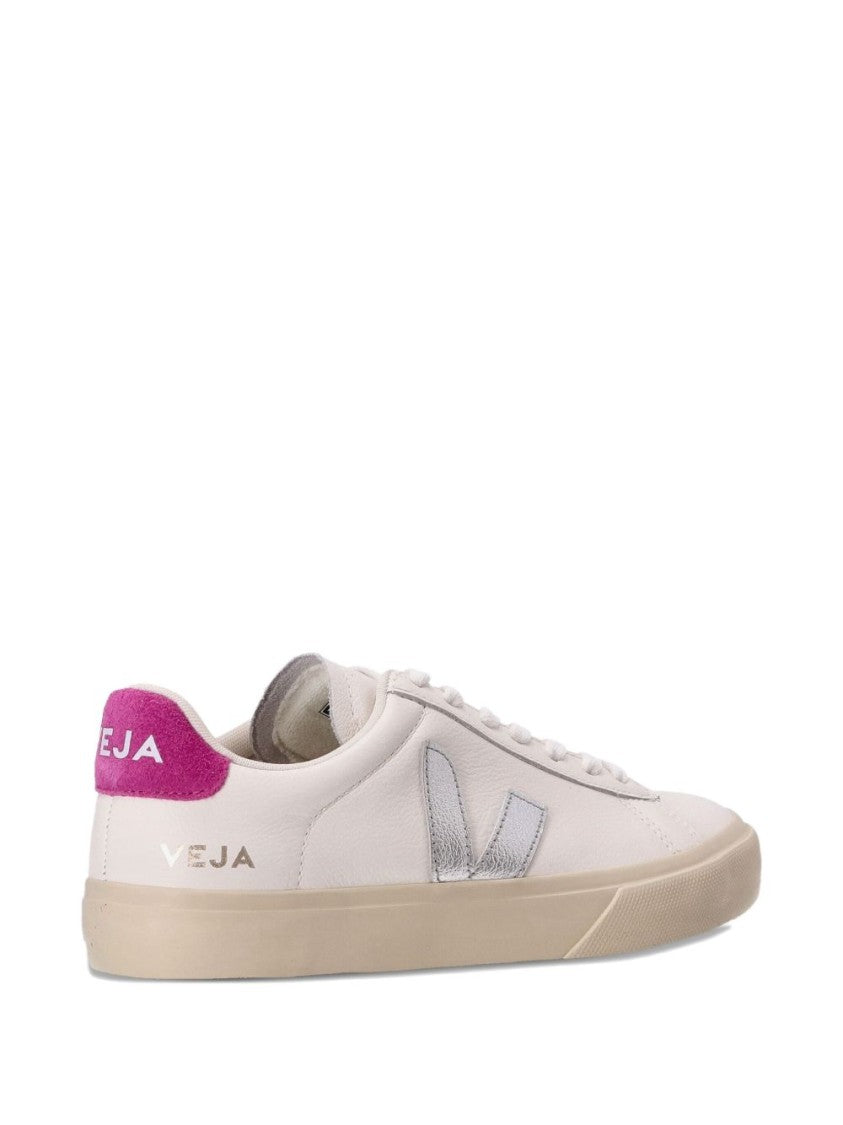 Veja Low-Top Sneakers With Metallic Silver Logo