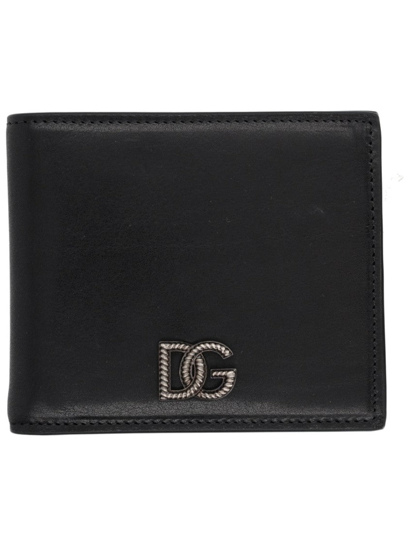 Dolce & Gabbana Neutrals Rectangular Metallic Logo Wallet